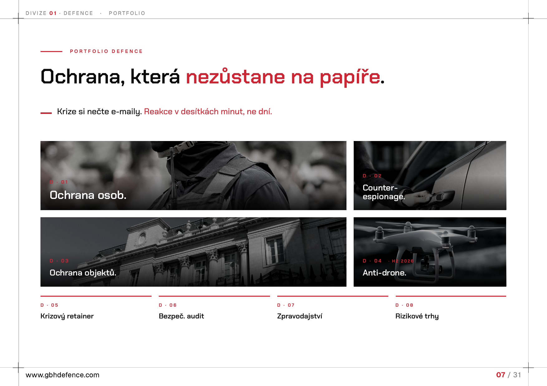Product book banner: portfolio Defence