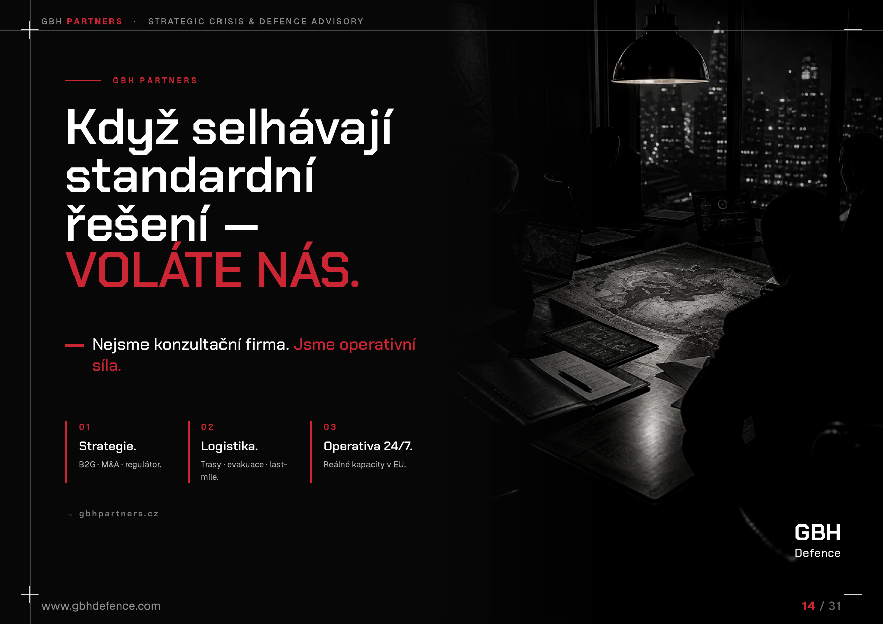 Product book banner: Strategic Crisis and Defence Advisory